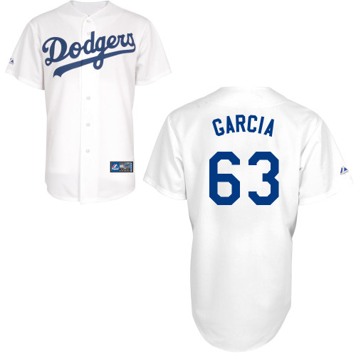 Yimi Garcia #63 MLB Jersey-L A Dodgers Men's Authentic Home White Baseball Jersey